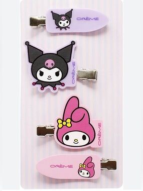 The Crème Shop x My Melody & Kuromi Hair Clips 4 Pack